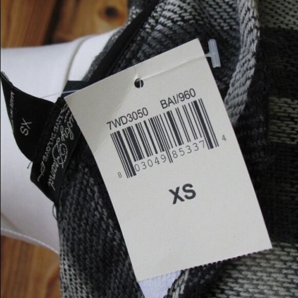 NWT Lucky Brand Black Gray Wrap Jacket Cardigan - Picture 8 of 8